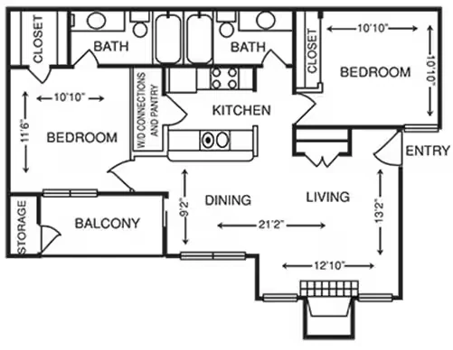 2 Bedroom 0417 floor plan
